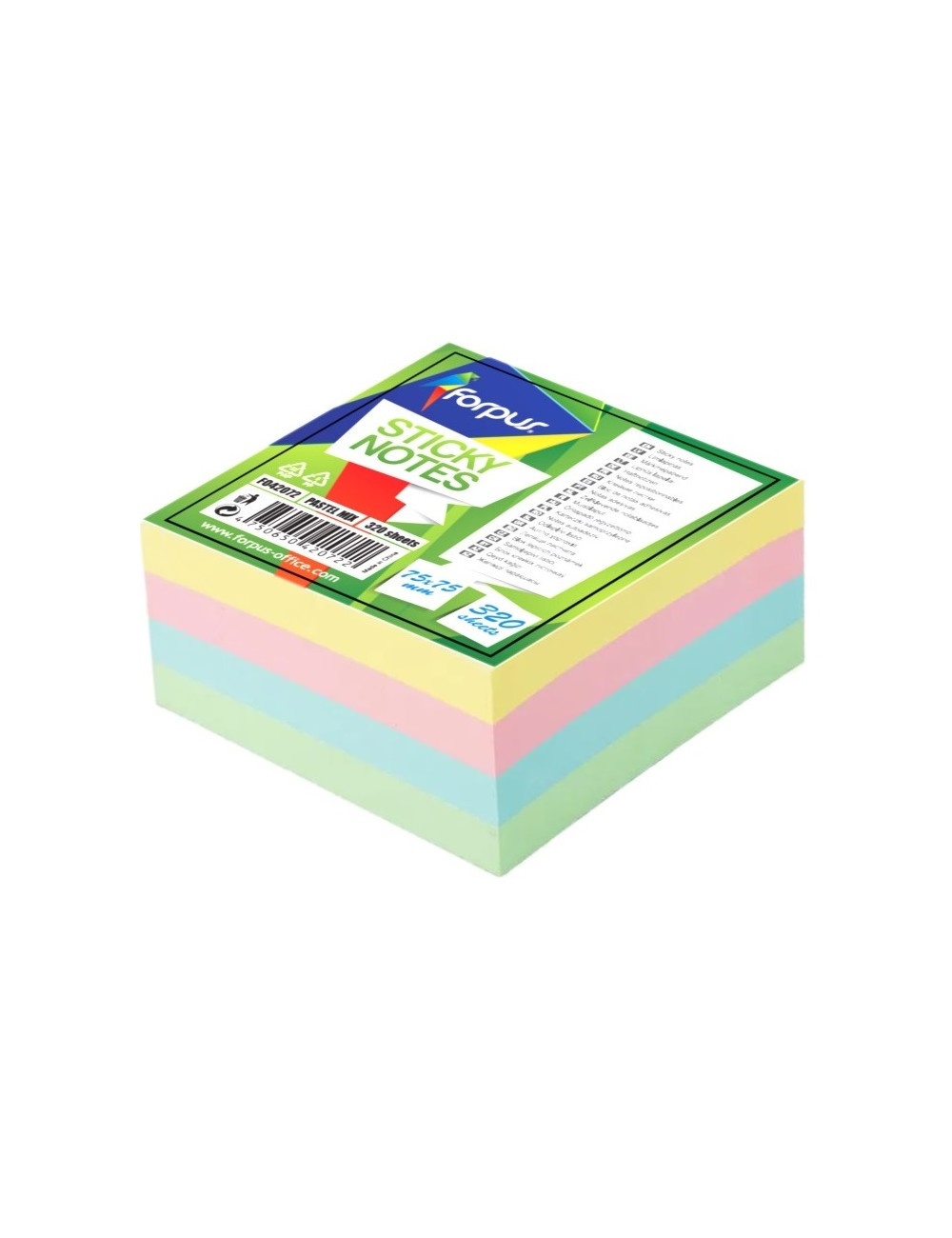 Blok kocka 75×75 mm 320L, pastel barvna